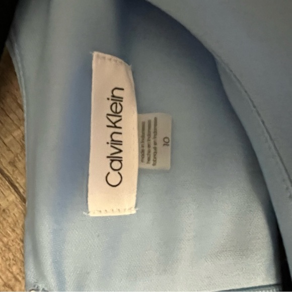 Gorgeous Calvin Klein powder blue fit and flare midi dress size 10 EUC - Picture 8 of 11
